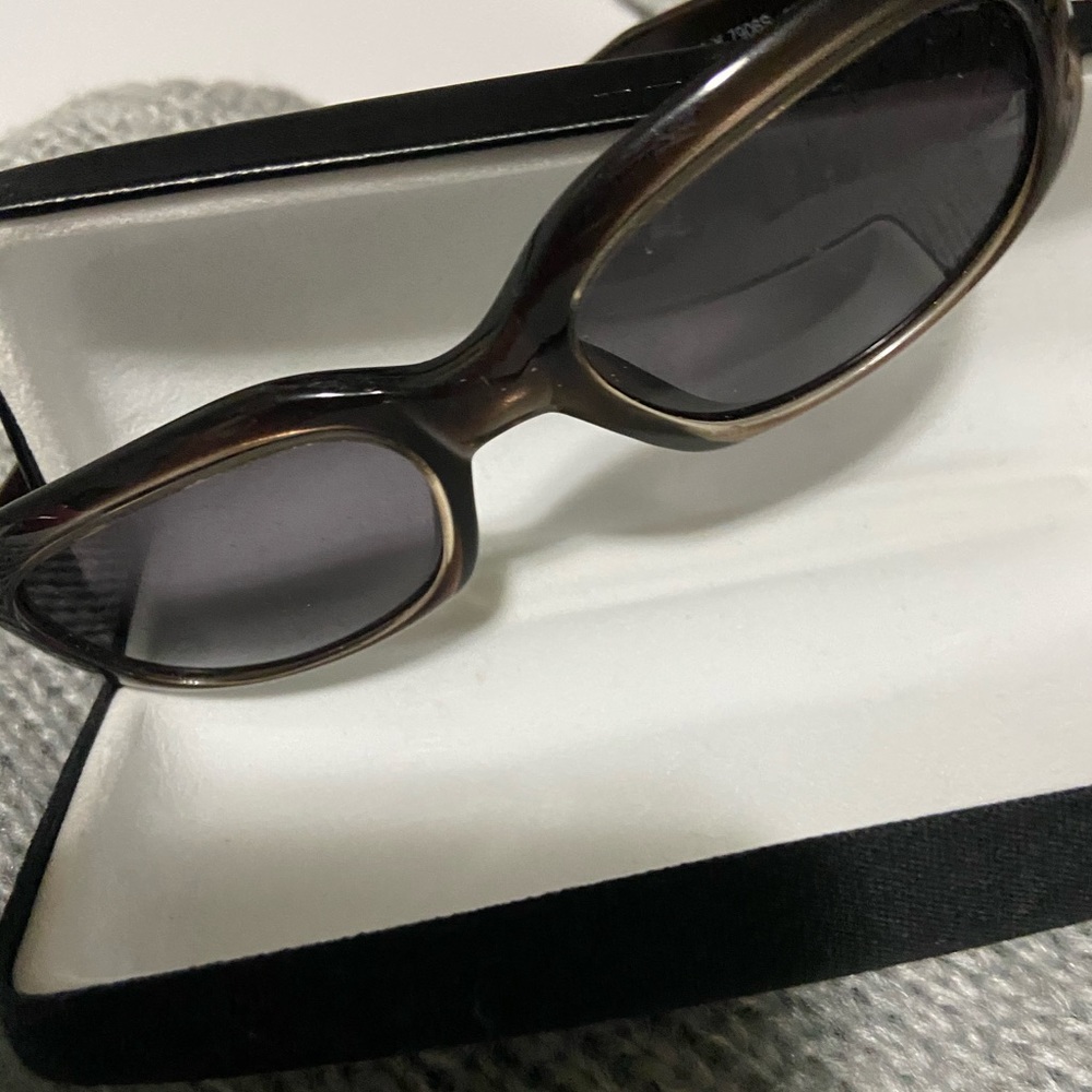 DKNY sunglasses with case. Blackish grey. As is.